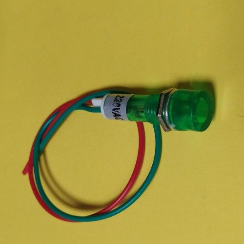 ЛАМПА ІНДИКАТОРНА, НЕОНОВА В КОРПУСІ, КОЛІР ЗЕЛЕНИЙ, 220В