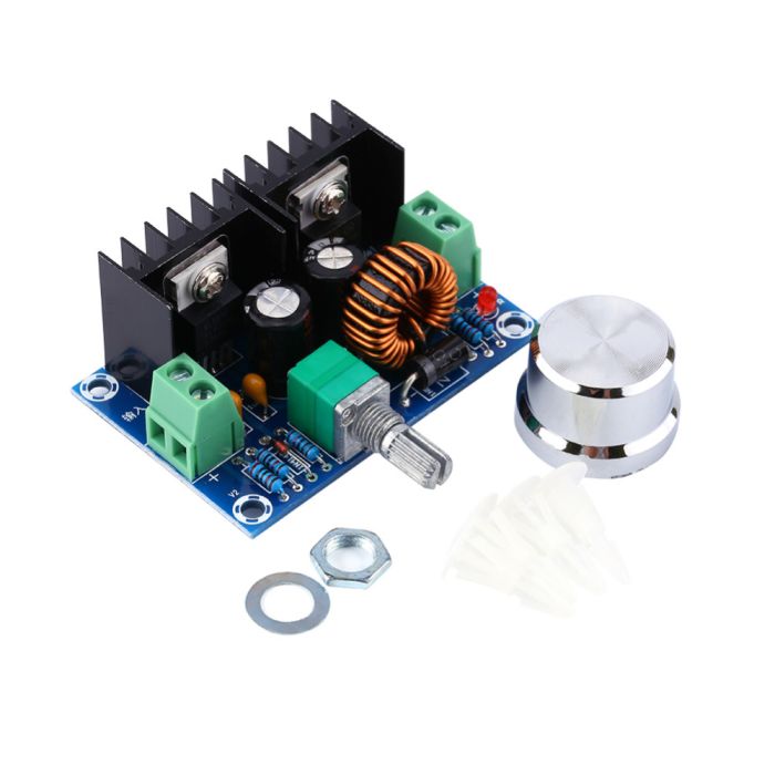 МОДУЛЬ XL4016E1 + R ПОНИЖАЮЩИЙ DC-DC ПРЕОБРАЗОВАТЕЛЬ С РЕГУЛЯТОРОМ UIN 4-40V, UOUT 1.25-36V, 8A, 180KHZ