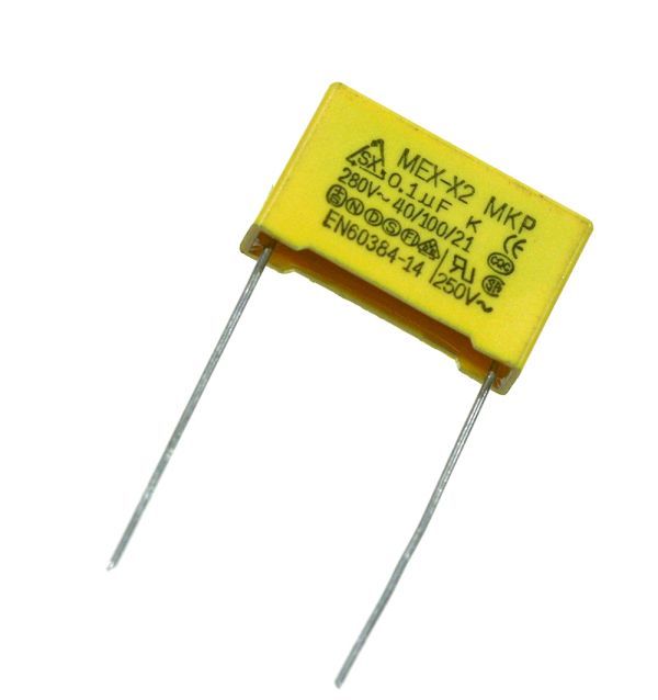 0,1мкф 275VAC -10% (18*5,2*11,5) pitch:15 Class X2-MKP плівковий конденсатор