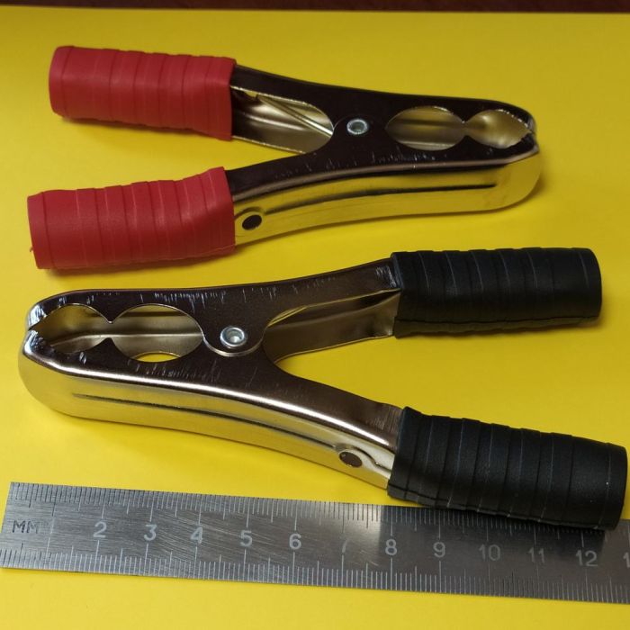 Затискач акумуляторний "крокодил" 200А, довжина 120мм, червоний