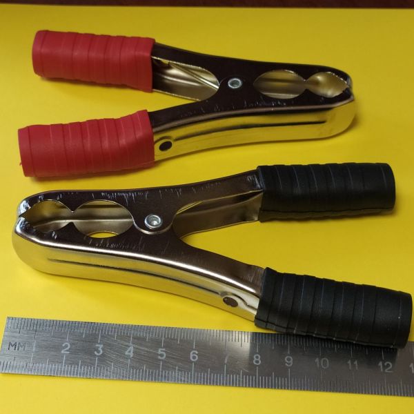 Затискач акумуляторний "крокодил" 200А, довжина 120мм, чорний