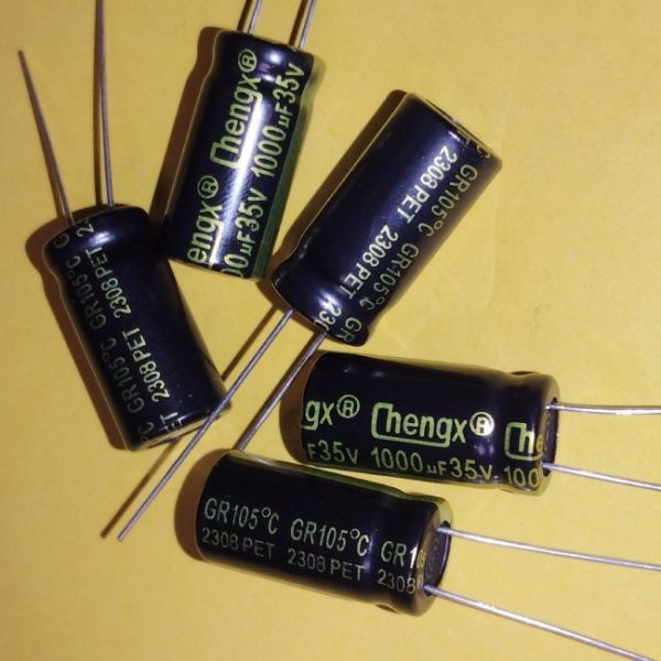 1000mkf 35v 105°C електроліт Chengx GR low impedance 10*20