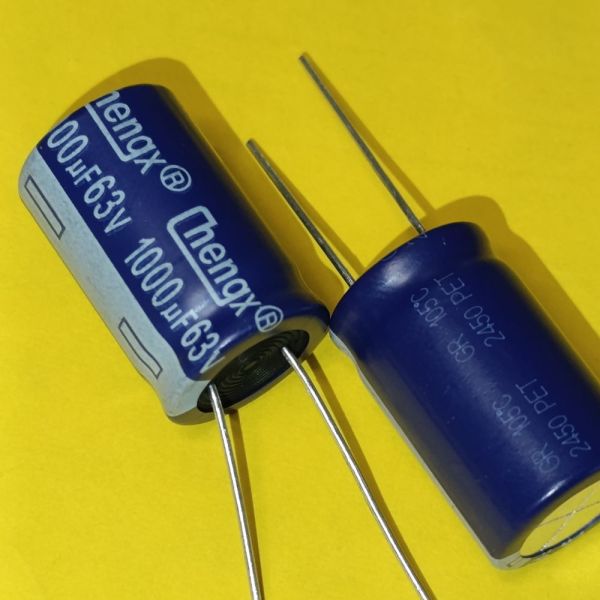 1000мкф 63в електролітичний конденсатор 105°C chengx GR 16*25мм