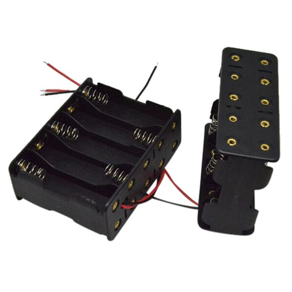 10AA-1-W, тримач для 10 батарей АА провід 15см (вертикаль)