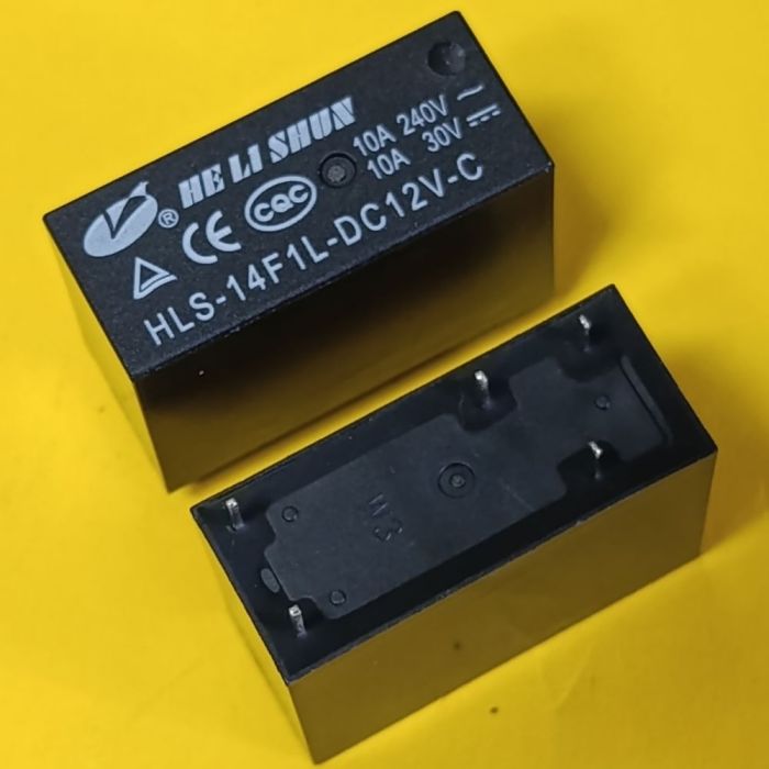 HLS-14F1L-12VDC-струм-10A контакти-1С реле Helishun