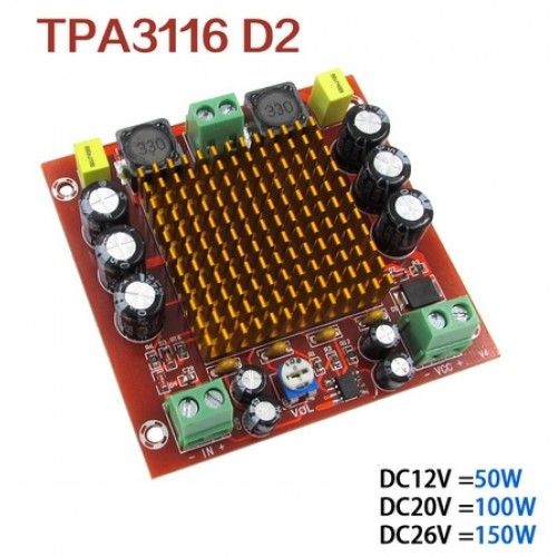 АУДІО ПІДСИЛЮВАЧ ЗВУКОВИЙ D-КЛАСУ TPA3116D2 150W МОНО