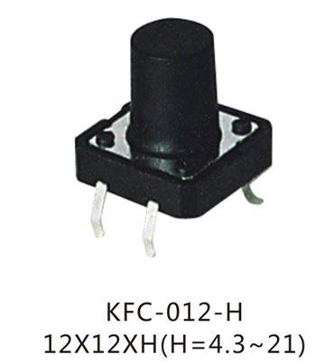 KFC-012-H, 12x12xH=6.0mm DIP тактовая кнопка Daier
