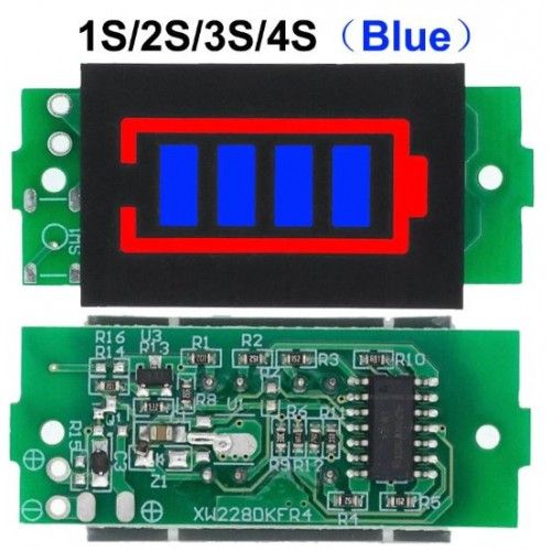 Індикатор рівня заряду батареї 1S 18650 Li-ion 4,2В синій