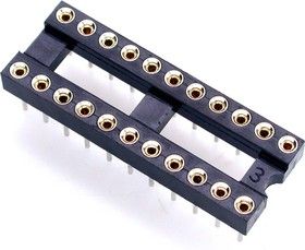 KLS1-217-22-Z-1 (SCSM-22) DIP крок 2.54мм панелька цангова вузька 22 контакту KLS