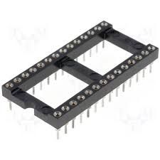 KLS1-217-28-Z-2 (SCLM-28) DIP крок 2.54мм панелька цангова широка 28 контактів KLS