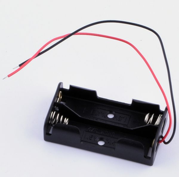 KLS5-802-B, держатель для 2 батарей АА провод 15см.