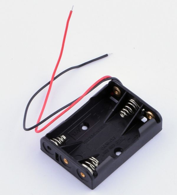 KLS5-819-B, держатель для 3 батареи ААА провод 15см.