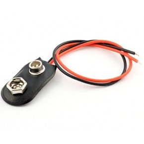 KLS5-BC9V-01-150, контакты 9В батареи типа "крона",провод 15см.(верт.)