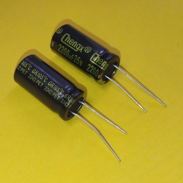 2200mkF 25V 105°C електроліт GR 13*25 ChengX