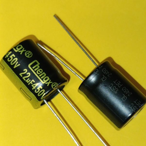22мкф 450в 105°C электролит GL 16*20 ChengX