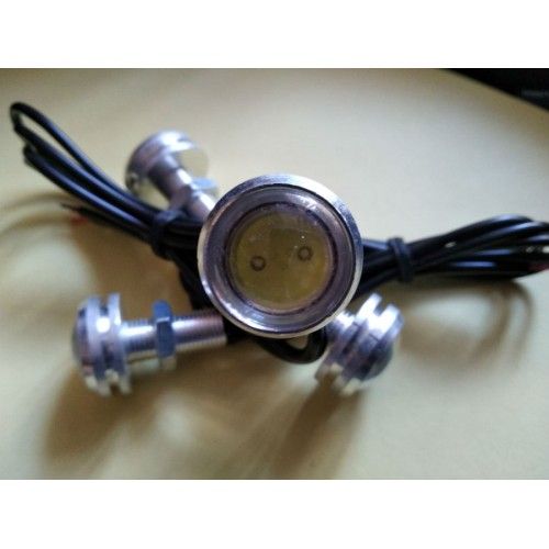 ПІДСВІТЛО LED DRL ДХО СВІТЛОДІОДИ (ОРЛИНИЙ ОЧ 23ММ), КОРПУС СРІБЛО КОЛІР БІЛИЙ