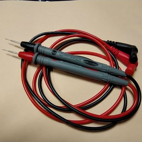 Шнури мультиметра із сірими тонкими щупами, 20А, 4мм, силіконовий кабель (пара)