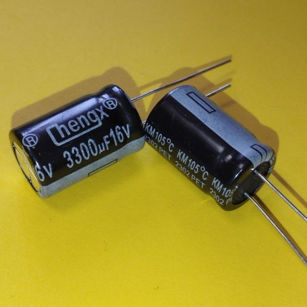 3300mkF 16V 105°C електроліт KM 13*20 ChengX