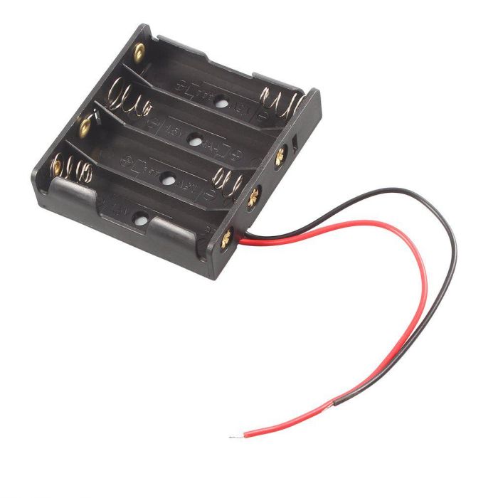 Тримач для 4 батарей АА провід 15см