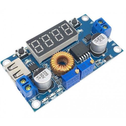 DC-DC понижувальний перетворювач з регулюванням напруги і струму XL4015 5A з вольтметром і амперметром