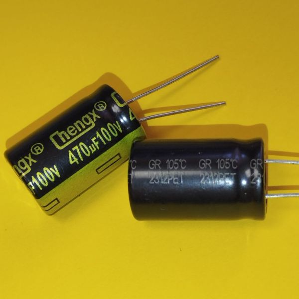 470mkF 100V 105°C електроліт GR 16*25 ChengX