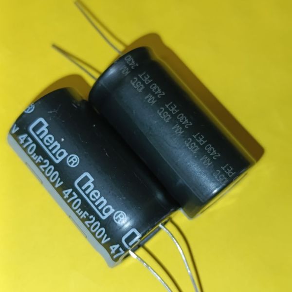 470мкф 200в 105°C 22*40мм електролітичний конденсатор chengx KM