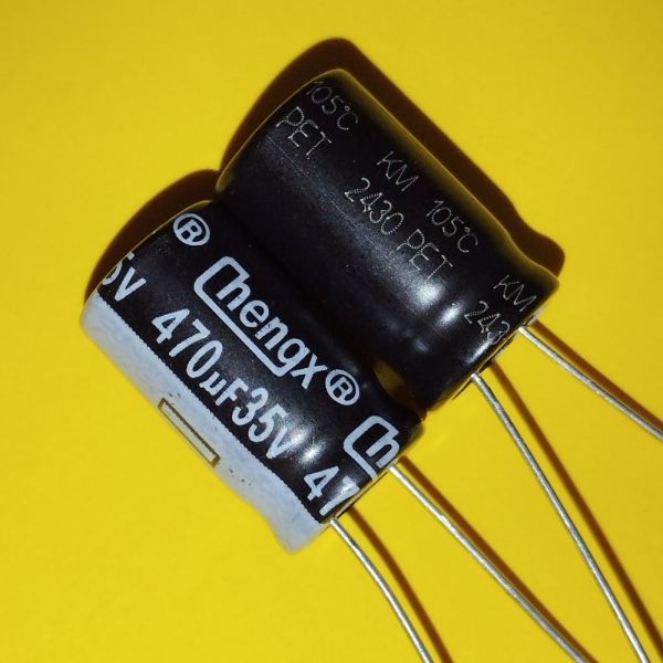 470mkF 35V 105°C електроліт 10*17 ChengX KM