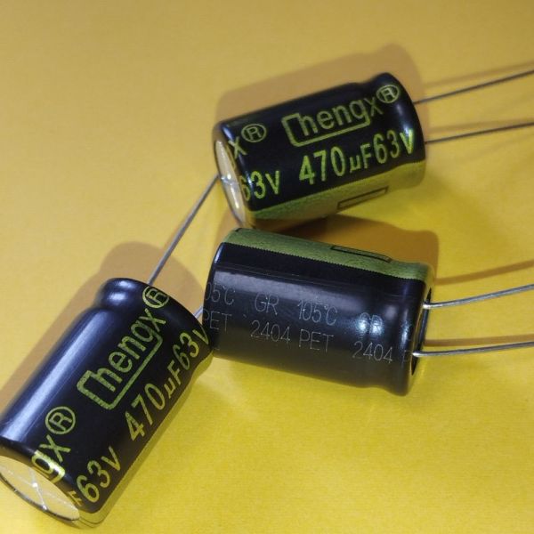 470mkF 63V 105°C електроліт GR 13*20 ChengX