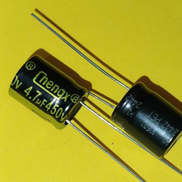 4,7мкф 450в 105°C електроліт KL 10*13 ChengX