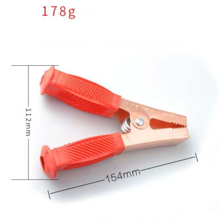 Затискач крокодил обміднений 500A, довжина 154мм, чорний