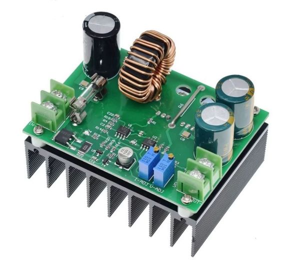 Підвищуючий перетворювач з регулюванням струму і напруги Uin-9v-60V Uout-12v-80V, Iout-15 А max, 600 Вт