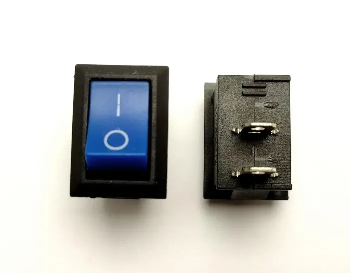 KCD1-101-1, 2pin, 6A,250V, ON-ON, корпус чорный, клавіша чорна,синя,зелена.жовта перемикач Daier