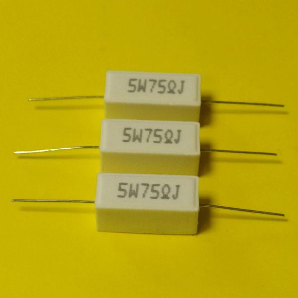 CRL-5W 75ом 5% цементний резистор AXIAL виведення