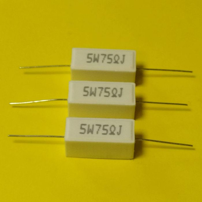 CRL-5W 75ом 5% цементний резистор AXIAL виведення