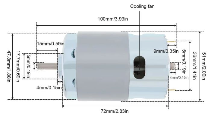 Двигун 895 DC 12В 6000 об/хв