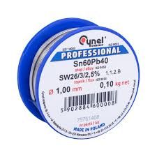 Припій CYNEL (Польща) Solder wire S-Sn60Pb40, flux SW26/3/2,5%  Ø1,0мм 0,05кг