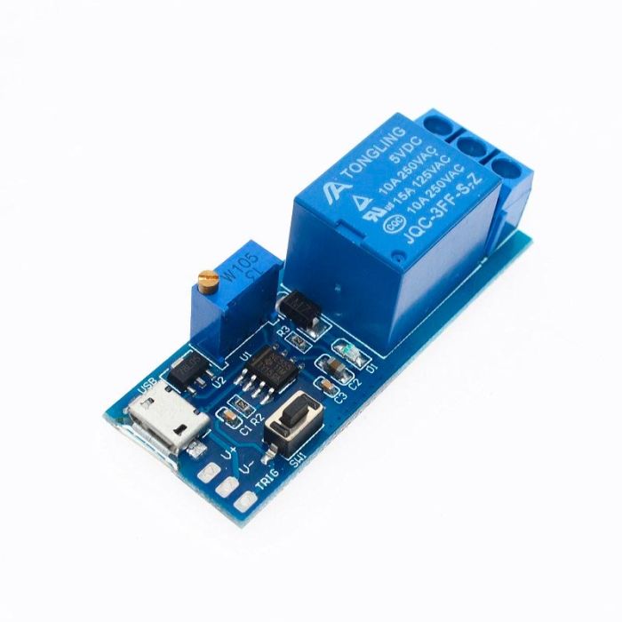 Таймер затримки увімкнення або вимикання 0-24сек, живлення 5-30В, комутація 250В 10A AC