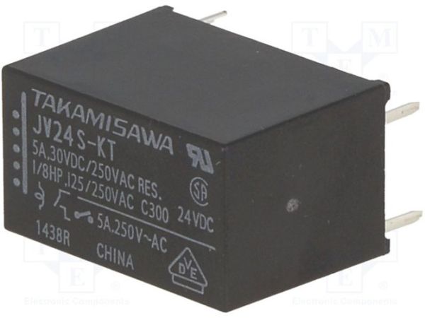 JV24S-KT 24VDC 5A/250VAC (TAKAMISAWA)
