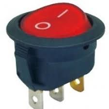 KCD1-101N-8 (IRS-101-8C) 3pin  6A,250V  ON-OFF корпус черный;клавиша красная,синяя,зеленая,желтая c подсветкой; переключатель 