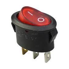 KCD1-101N-9 (IRS-101-6C) 3pin 6A,250V, ON-OFF; корпус чорний; клавіша червона, зелена; з підсвічуванням, перемикач Daier