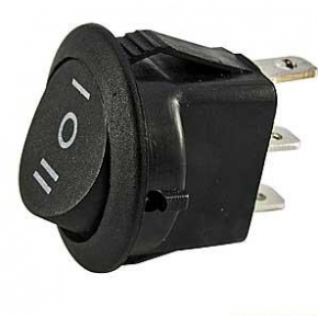 KCD1-103-5 (RS-103-8C) 3pin 6A,250V ON-OFF-ON корпус чорний; клавіша чорна; перемикач Daier