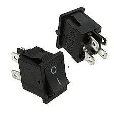 KCD1-104, 4pin, 6A, 250V; ON-OF; корпус черный; клавиша черная; переключатель Daier