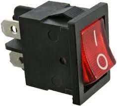 KCD1-104N, 4pin, 6A,250V; ON-OF; корпус чорний; клавіша червона, зелена; з підсвічуванням, перемикач Daier