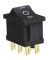 KCD1-203-1 (MRS-203),6pin,6A,250V,ON-OF-ON,корпус черный,клавиша черная, красная, переключатель Daier