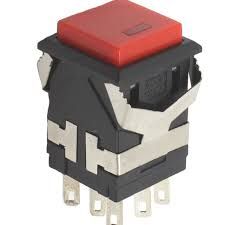 KD2-24 6pin 3A,250V, 2х2 ON-(ON) , чёрный корпус; белая,черная кнопка без фиксации