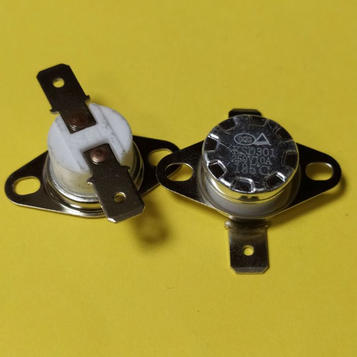 ТЕРМОСТАТ KSD301 185°С 10A (НОРМ/ЗАМК., ГОРИЗ. КОНТ., ПІДВ. ФЛАНЕЦЬ, КЕРАМІКА)