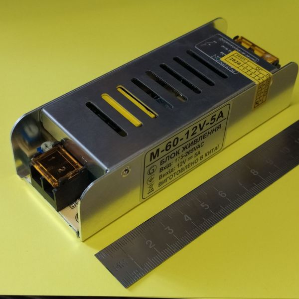 Блок живлення імпульсний M-60-12V-5A Slim
