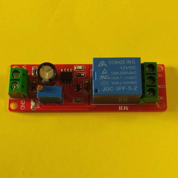 Модуль реле часу, таймер відключення або включення 12В, 10A/AC 250В, 0-10 секунд на NE555