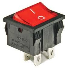 MK-16-21(MIRS-201), 4pin,10A,250V,ON-OFF, корпус чорний; клавіша чорна, червона; перемикач Daier
