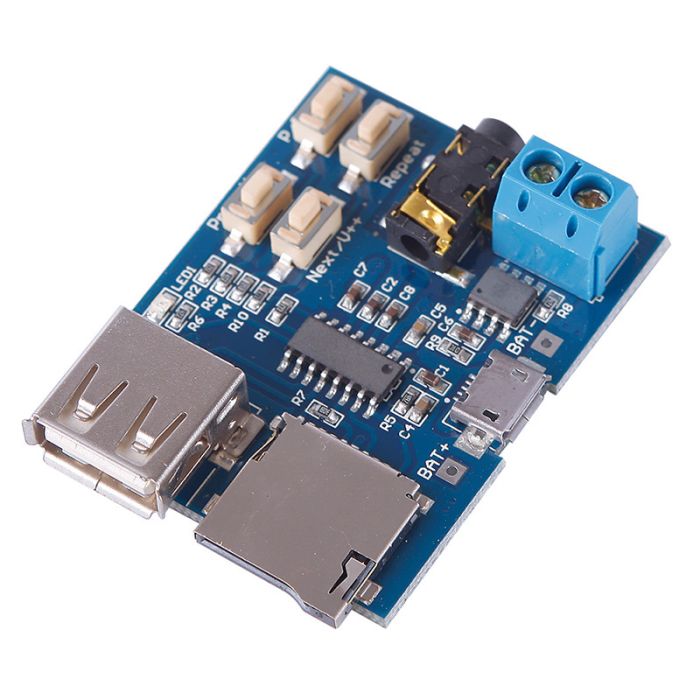 MP3 модуль с TF micro SD картой и усилителем 3 Вт